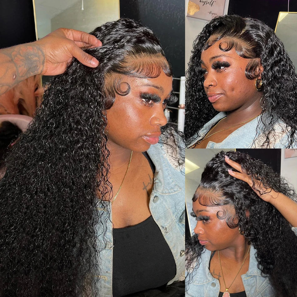 30 Inch Water Wave Curly Lace Frontal Wigs 13x6 HD Deep Wave Lace Frontal Wig 13x4 Lace Human Hair Wigs For Women On Sale