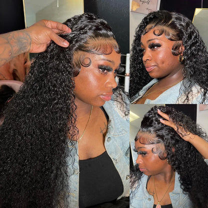 30 Inch Water Wave Curly Lace Frontal Wigs 13x6 HD Deep Wave Lace Frontal Wig 13x4 Lace Human Hair Wigs For Women On Sale