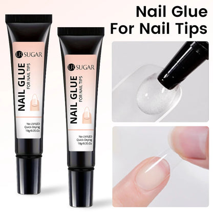 UR SUGAR 10g Nail Glue with Remover Set for Press On Nails Tips No Need Lamp Cured Long Lasting Quick Dry Soak Off Adhesion Gel