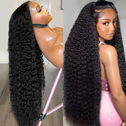 38Inch Deep Wave Frontal Wig Transparent 13x4 13x6 HD Lace Frontal Human Hair Wigs Curly Human Hair Lace Frontal Wigs For Women