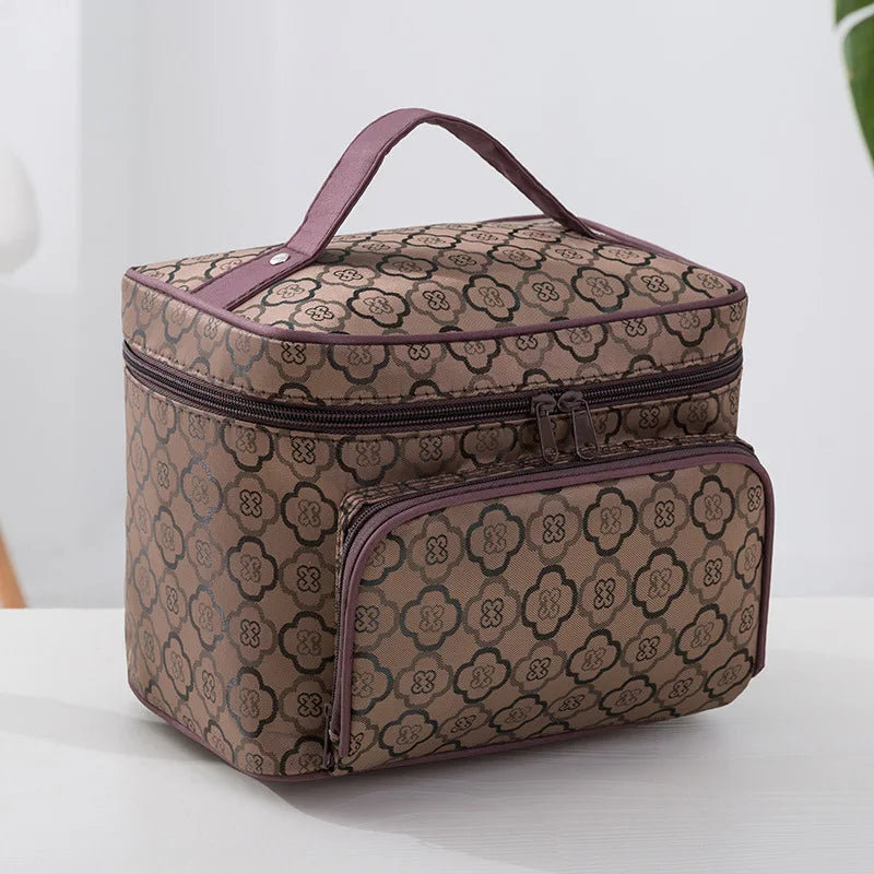 Brand Design New Large Capacity Flower Cosmetic Bag Zipper Cosmetic Box Storage Organizers Travel Toiletry Makeup Bag SZL806