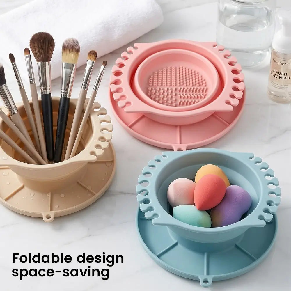 Silicone Material Makeup Brush Cleaning Bowl Egg Shape Dry Cleaning Design Brush Cleaning Tool Reusable Multifunctional
