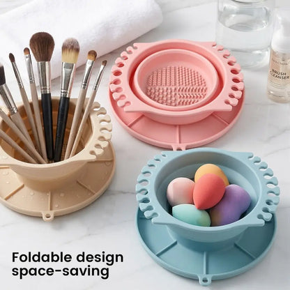 Silicone Material Makeup Brush Cleaning Bowl Egg Shape Dry Cleaning Design Brush Cleaning Tool Reusable Multifunctional