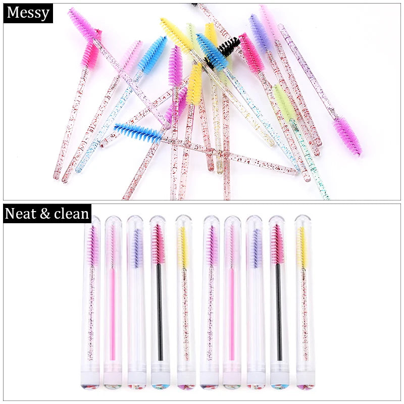 Christmas Eyelash Brush Tube Reusable Eyebrow Brushes Mascara Wand Dust-proof Cleaner Storage Cosmetics Makeup Tools