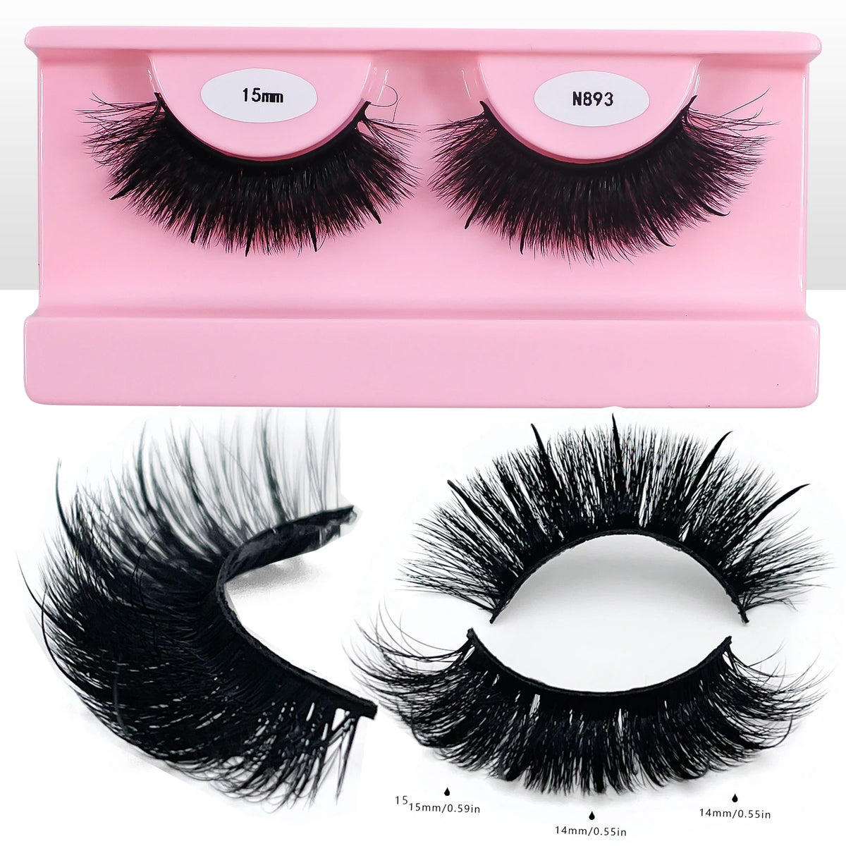 REDSIREN Faux Mink Lash Spikes Wispy Thick Natural Full Strip Lashes New Makeup Fluffy Mink Eyelashes
