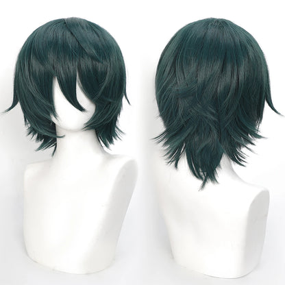 Short Wavy Bob Synthetic Wig with Air Bangs Heat Resistance Shoulder Length Curled 14inch Wigs for Daily Use Cosplay for Women
