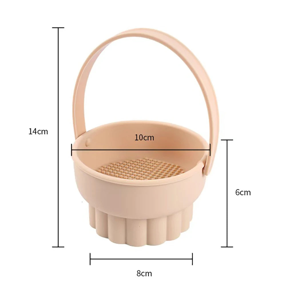 1PC Silicone Washing Bowl Makeup Brush Cleaning Box Make-up Egg Drying Tool Set Powder Puff Washer Sponge Storage Artifact