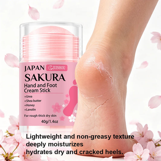 JUINHOU 60% UREA+2% SALICYLIC ACID CHERRY BLOSSOM HAND AND FOOT CREAM STICK Deep Hydration Moisturize Dry Skin Protect Your Heel