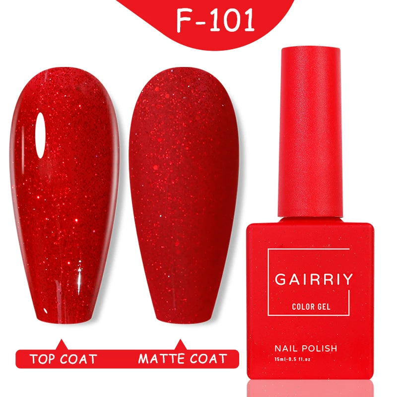Gairriy Nails Polish 120 Colors/set Red Black Color Nail Polish 15ml UV Permanent Seedling Varnish Hybrid Nail Art Salon Glitter