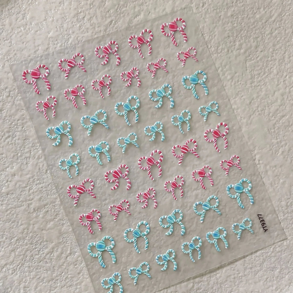 Cute Cartoon Christmas 5D Nail Stickers Red White Candy Cane Mint Cookie Gingerbread Man Snowflake Self Adhesive Nail Decals
