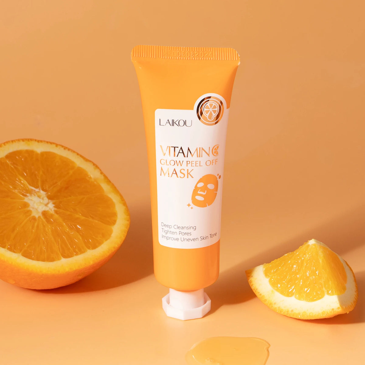 LAIKOU Vitamin C Glow Peel Off Mask 50g Gentle Cleansing Moisturizing Brightening Uneven Skin Tone Mask