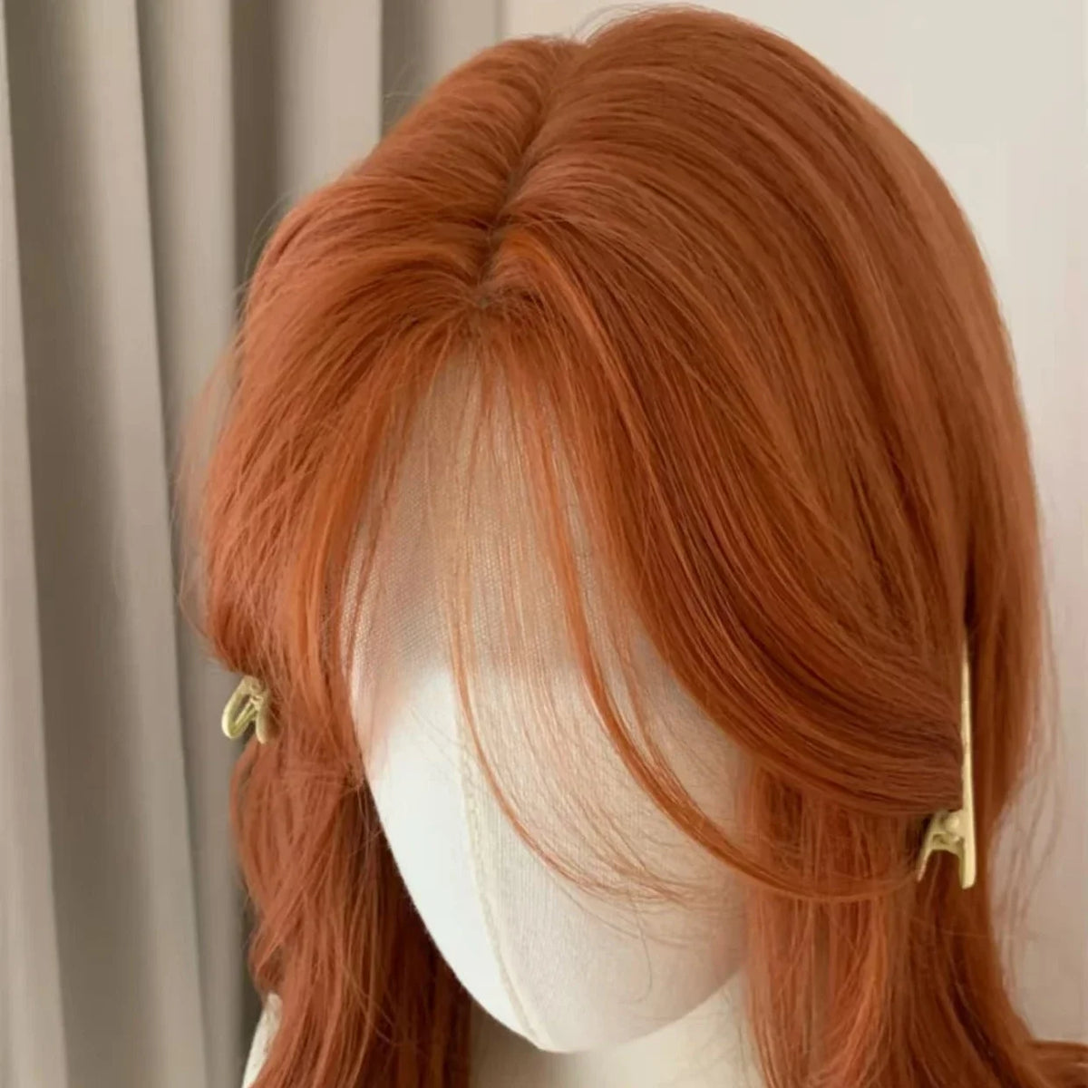 Ashely Orange Wig for Women Lace Front Big Wave Curly Long Synthetic Wig for Cosplay Daily Use 24inch Pumpkin Color Halloween Wi