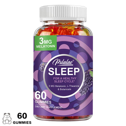 Sleep Gummies - with Melatonin, L-Theanine - Aid Sleep, Relieve Stress, Promote Rapid Sleep, and Enhance Sleep Quality