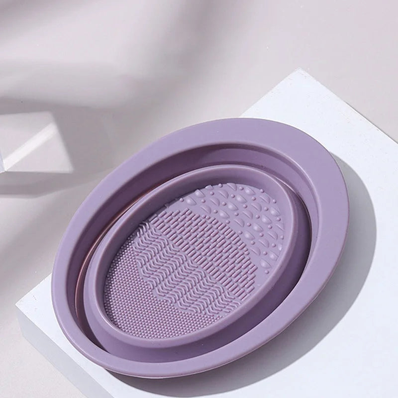 Silicone Makeup Brush Cleaner Bowl Foldable Cleaning Mat Cosmetic Foundation Eyeshadow Powder Brushes Cleaner Tools For Makeup