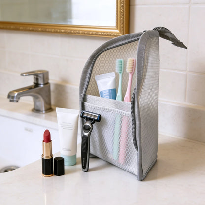 Standing Mesh Toiletry Bag Portable EVA Travel Foldable Toothbrush Cosmetic Organizer Women Bathroom Storage Pouch Сумка