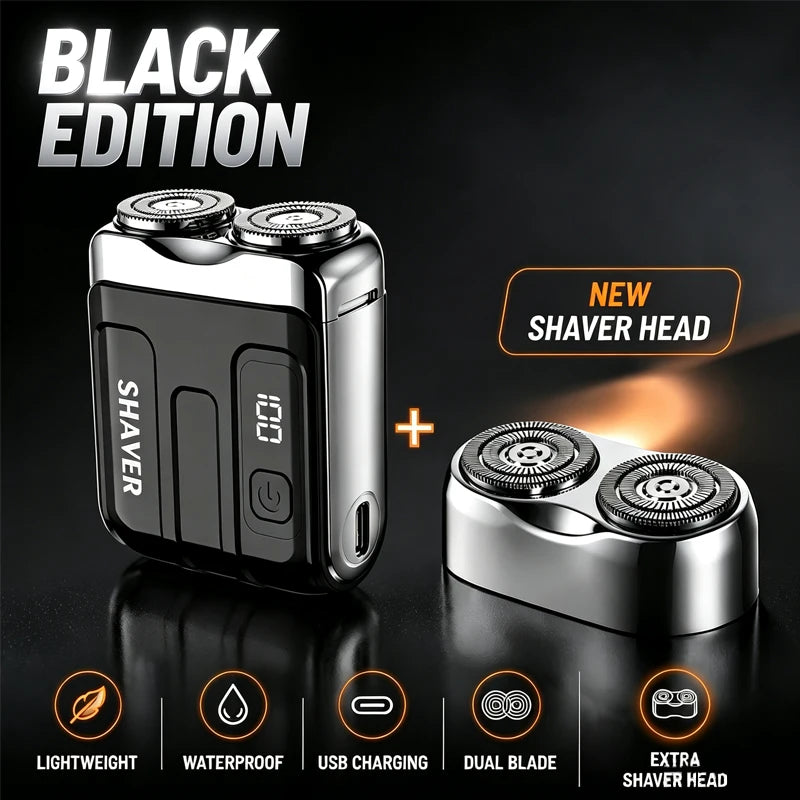 Portable Electric Shaver,Beard,For Men Pocket Razor Usb-C Rechargeable Waterproof Dual Blade Mini Beard Shaver
