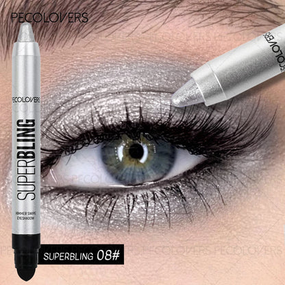 1 Pc High Color Rendering Shimmer Eyeshadow Pen, Shiny Colors Eye Shadow Stick, Eye-catching Eye Makeup, Music Festival Makeup