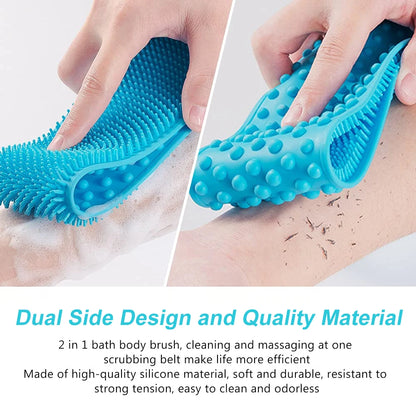 Body Silicone Brush Scrub Body Exfoliating Sponge Brush Bathroom Shower Back Brush Bath Scrub Clean Tool Stain Removal Bath Belt