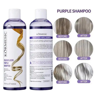 300Ml Color Fixing Purple Shampoo Lock Color Cover Gray Hair Fade Yellow After Bleach Hair Dye Long Lasting Non-irritating Care