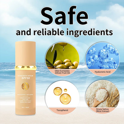 4 in 1 Liquid Foundation Sunscreen SPF 50+ Long Lasting Waterproof Concealer Hydrating Natural Face Makeup