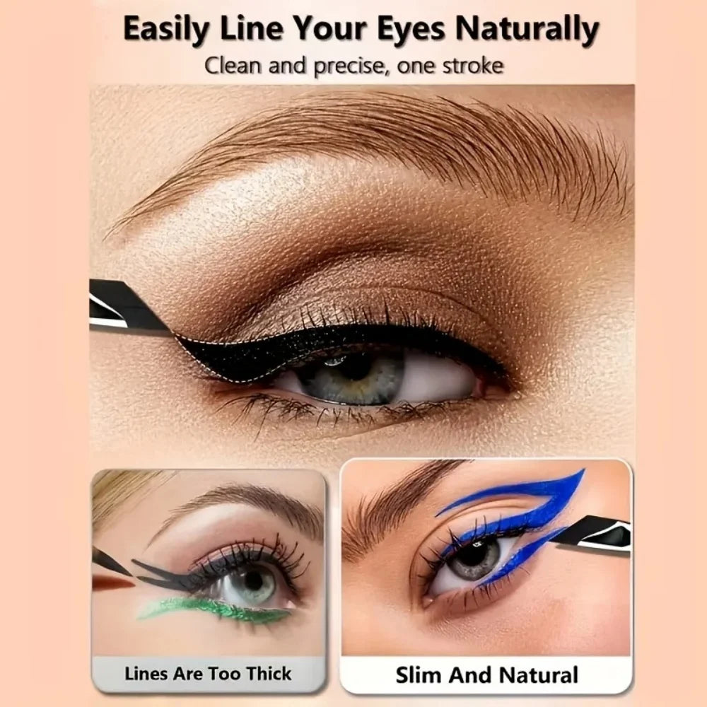 5pcs Precision Eyeliner Brush Set Angled Eyeliner, Eyebrow Brushes With Long Handle For Beginner Make-up Artist Eye Makeup Brush