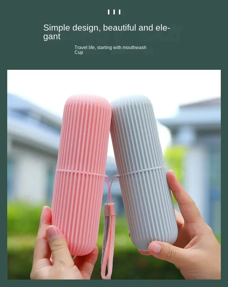 1/2pcs Portable Toothbrush Cup Bathroom Toothpaste Holder Storage Case Box Organizer Travel Toiletries Storage Cup