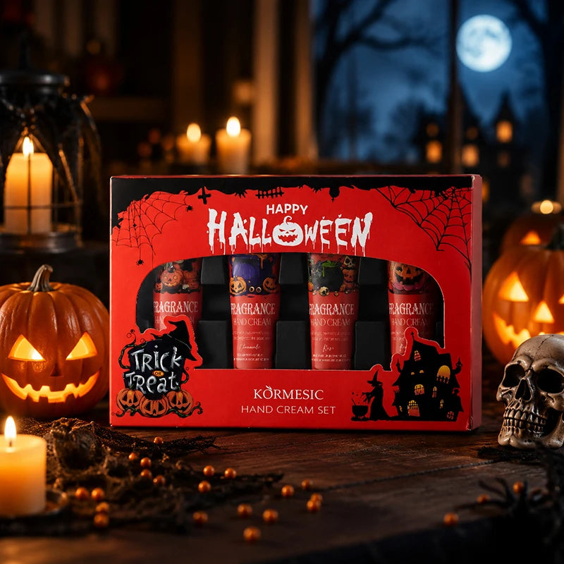 Halloween Theme Lip Balm Moisturizing And Non-sticky Lip Care Stick Fragrance nourishing Hand Cream Set Halloween Gifts