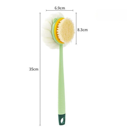 Long Handle Bath Brush Double-Sided Scrubbing Shower Towel Back Scraper Detachable Strong Bath Soft Bristle Washing Brush