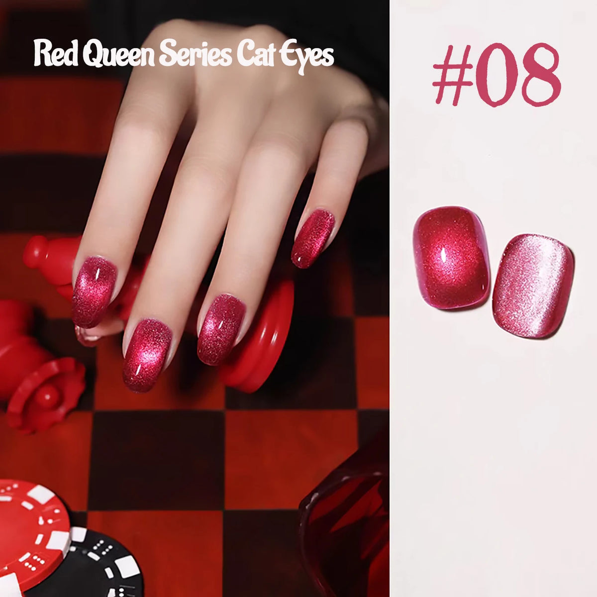 MN 12ML 1-21PCS Hot Selling Red through Half the Sky Cat Eye Nail Polish New Whitening Glass Bead Cat Eye Nail Polish Nail Art
