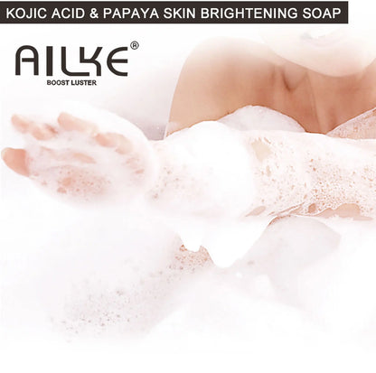 AILKE Skin Whitening Handmade Soap -Organic Papaya Soap For Black Spots, Clean Stains, Improves Dull Skin, Face & Body & Hands