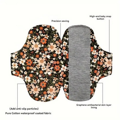 Graphene Reusable Sanitary Pads Leak Proof with Waterproof Layer Menstrual Cloth Pads Soft Anti-Slip Panty Liner Incontinence