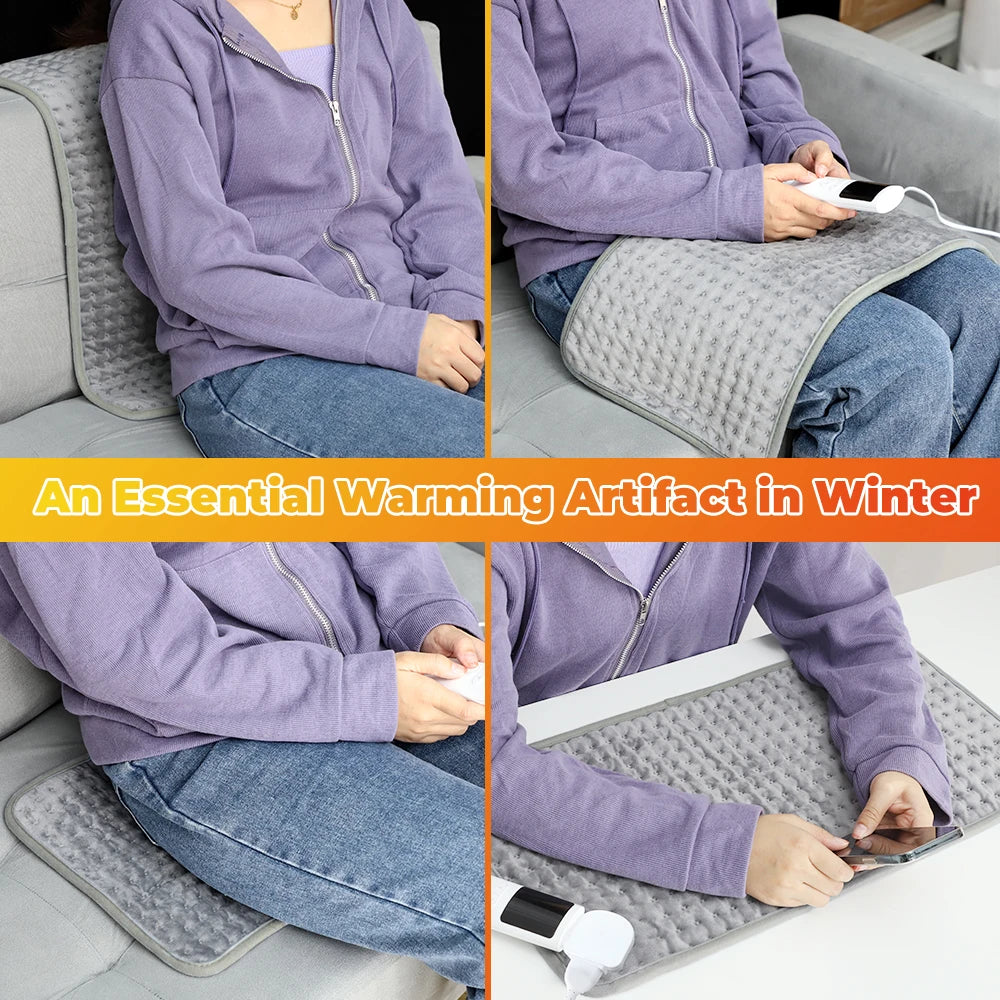 Home Electric Heating Pad Back Shoulder Office Winter Warming Blanket 9 Heat Thermal Mat Abdomen Period Menstrual Belt Winter Warm US Plug 100V-130V