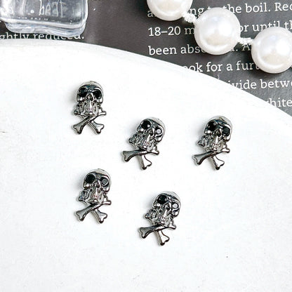 20PCS Multiple Style Alloy Skull Spider Nail Art Charms New Creative Glass Diamond Bat Halloween Nail Decorations for DIY Nails