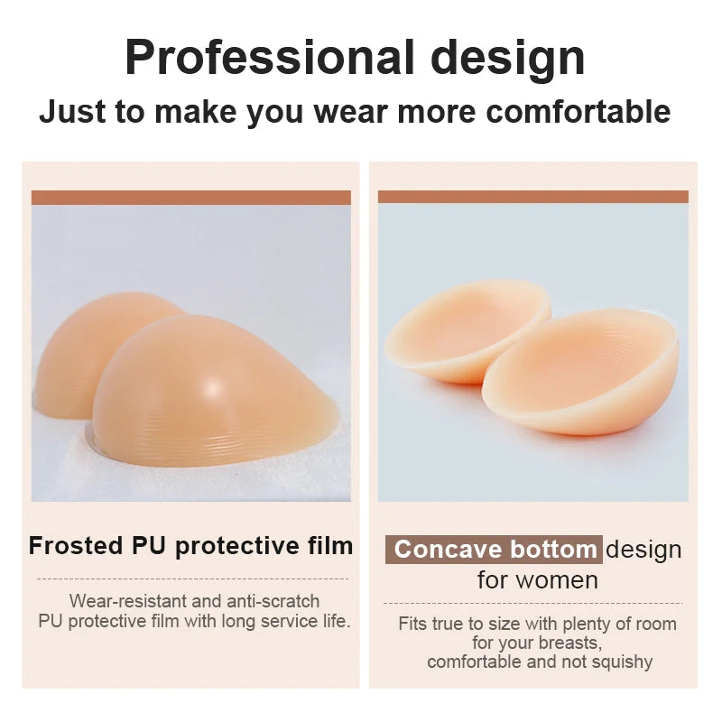 Silicone Fake Boobs Non Nipple Concave Bottom Breast Form Prosthesis Chest Increase  Female Anchor Breast Augmentation