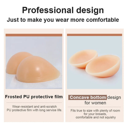 Silicone Fake Boobs Non Nipple Concave Bottom Breast Form Prosthesis Chest Increase  Female Anchor Breast Augmentation