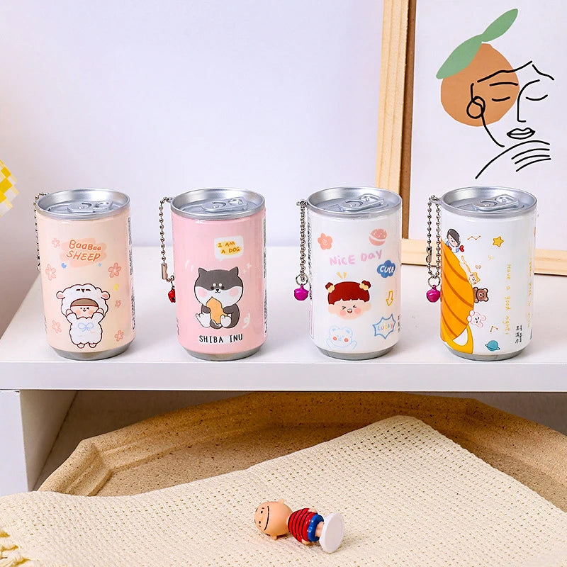 Canned Wet Wipes Portable Children Barreled Cans 30 Sheets Cleaning Cloths Creative Cartoon Chain Cute Small Bell