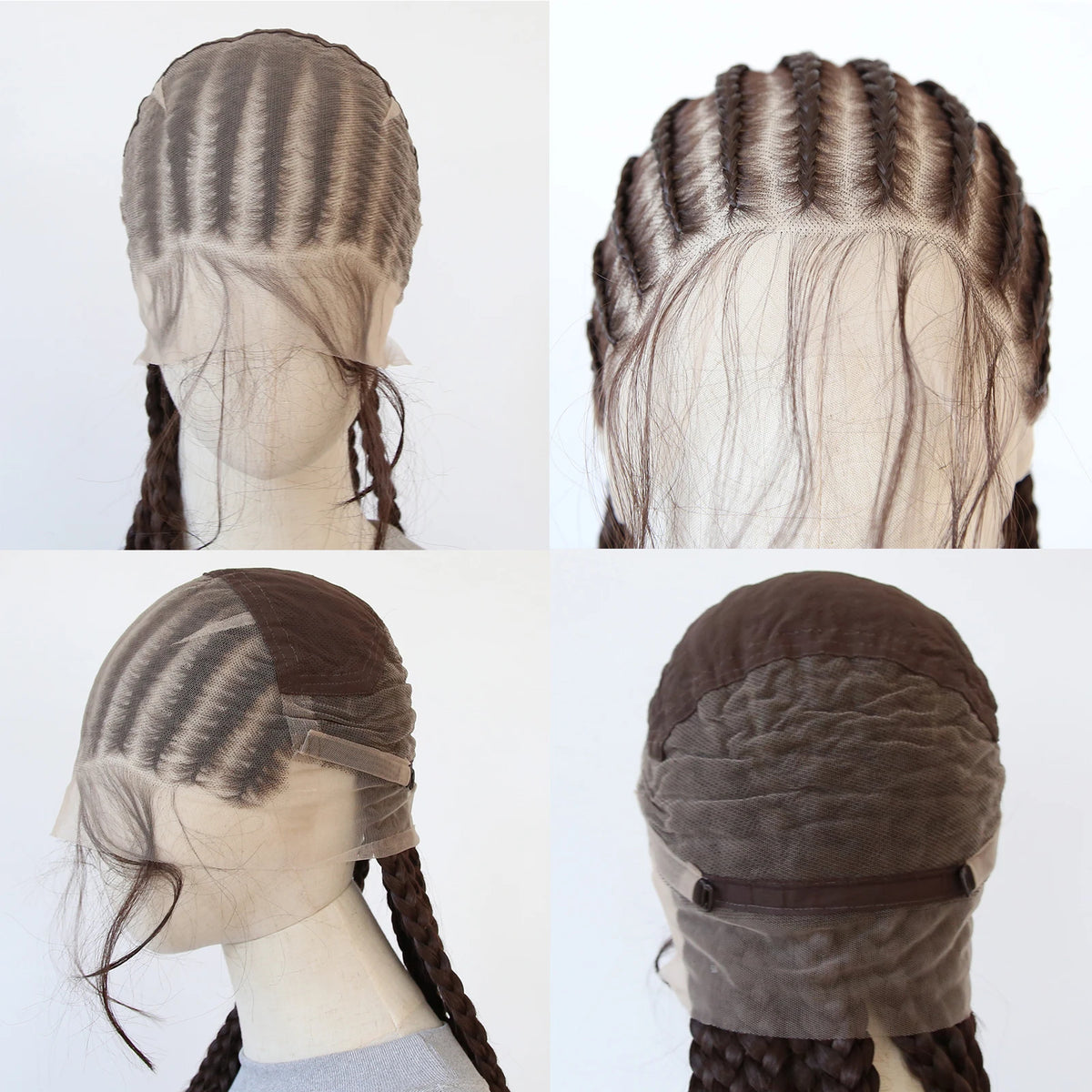 Black Braided Wigs Synthetic Full Lace Wig Glueless Full Lace Synthetic Wig Heat Resistant Fiber Wig for Women Daily Wear