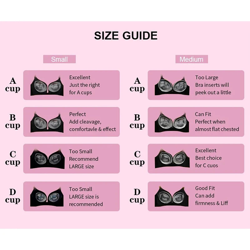 Silicone Bra Inserts Invisible Clear Lift Up Gel Breast Pads Cup Enhancer Push-Up Breast Pasties For Bras Bikinis Swimsuits