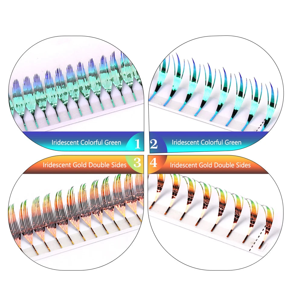 AGUUD Color Shiny Comic Spire Lashes Extension Manga Style Holographic Feather Lash Natural Soft Tinsel Anime Lash for Christmas