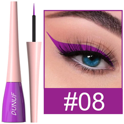 Matte Dark Green Liquid Eyeliner Pencil Waterproof Makeup Colorful Liquid Eye Liner Ultra-thin Long-Lasting Quick-Dry Eye Liner