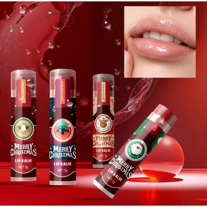 Christmas Lip Balm Set,Festival Gift Box 8-Piece Lipstick Kit, Lip Winter Anti Cracking Moisturizing Brightening Care,Non Sticky