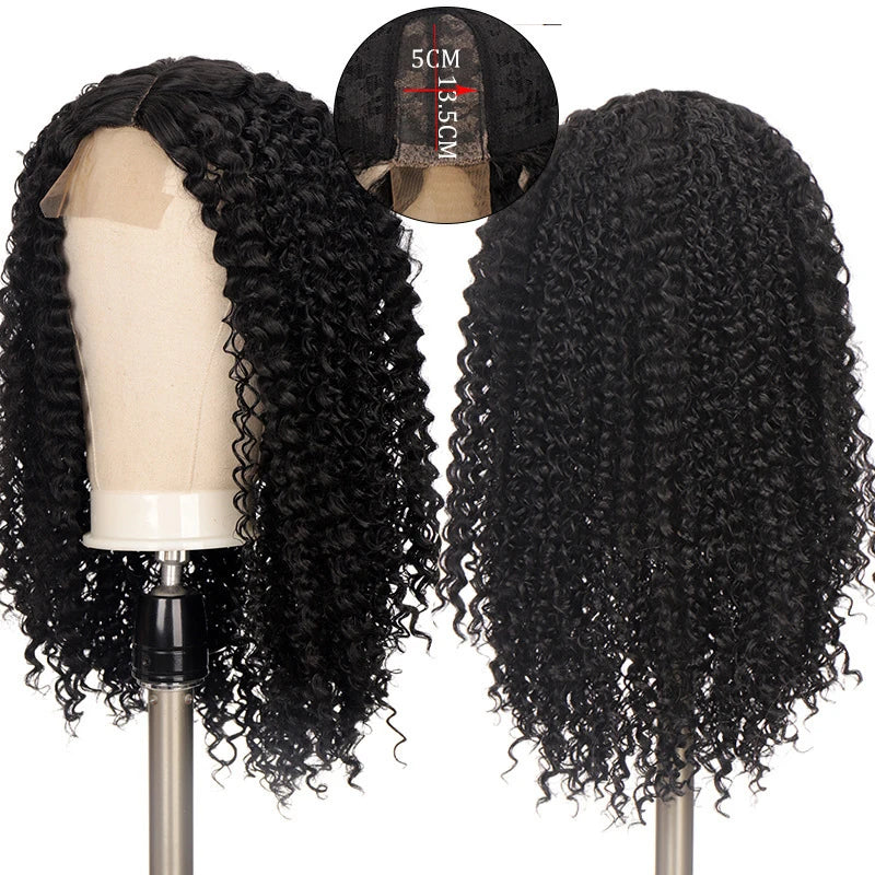 Synthetic Long Wave Wigs For Black Women Malaysian Hand woven lace Curly Human Hair Wigs With Bangs Full Machine Made Wigs