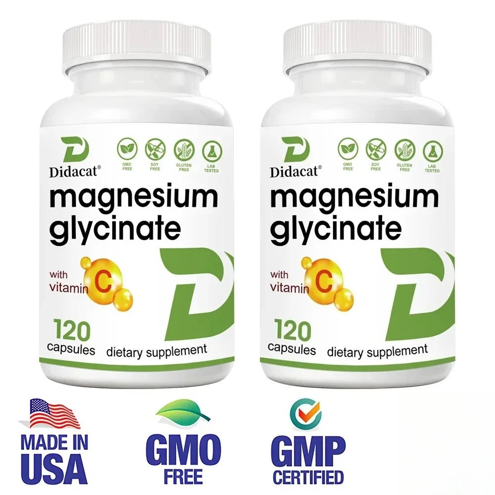 Magnesium Glycinate 1000 Mg, 120 Veggie Capsules - Highly Purified Trace Mineral for Muscle, Joint, Heart and Digestive Health