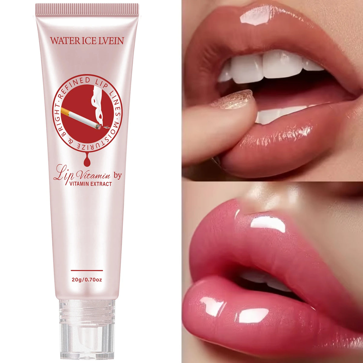 Lip Plumper Cream 20g with Peptides & Aloe - Moisturizing Non-Sticky Lip Balm, Smooth & Voluminous Lips