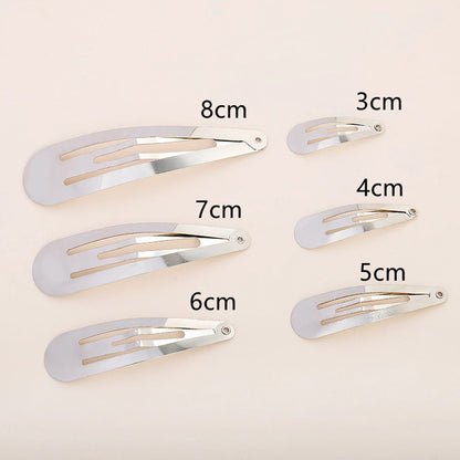 100Pcs 4cm 5cm 6cm 7cm 8cm Water Drop BB Hair Clip Gold Silver Black Snap Hairpins Barrettes for DIY Hair Accessories Headwear