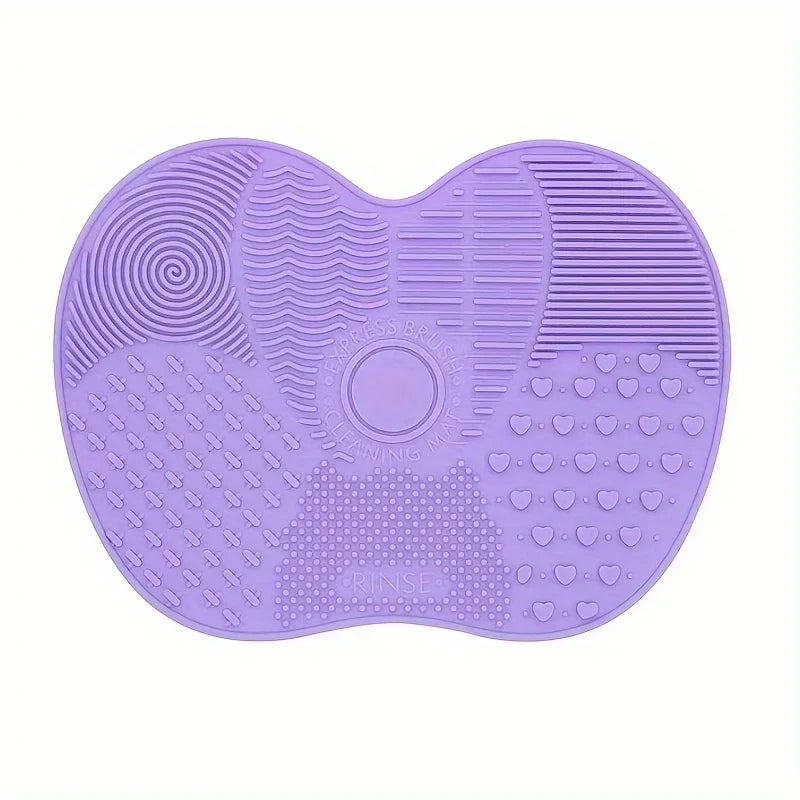 1Pc For Effective Cosmetic Tool Cleaning Makeup Brush Cleaner Silicone Cup Apple-Shaped Pad With Suction
