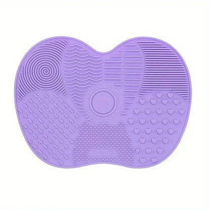 1Pc For Effective Cosmetic Tool Cleaning Makeup Brush Cleaner Silicone Cup Apple-Shaped Pad With Suction