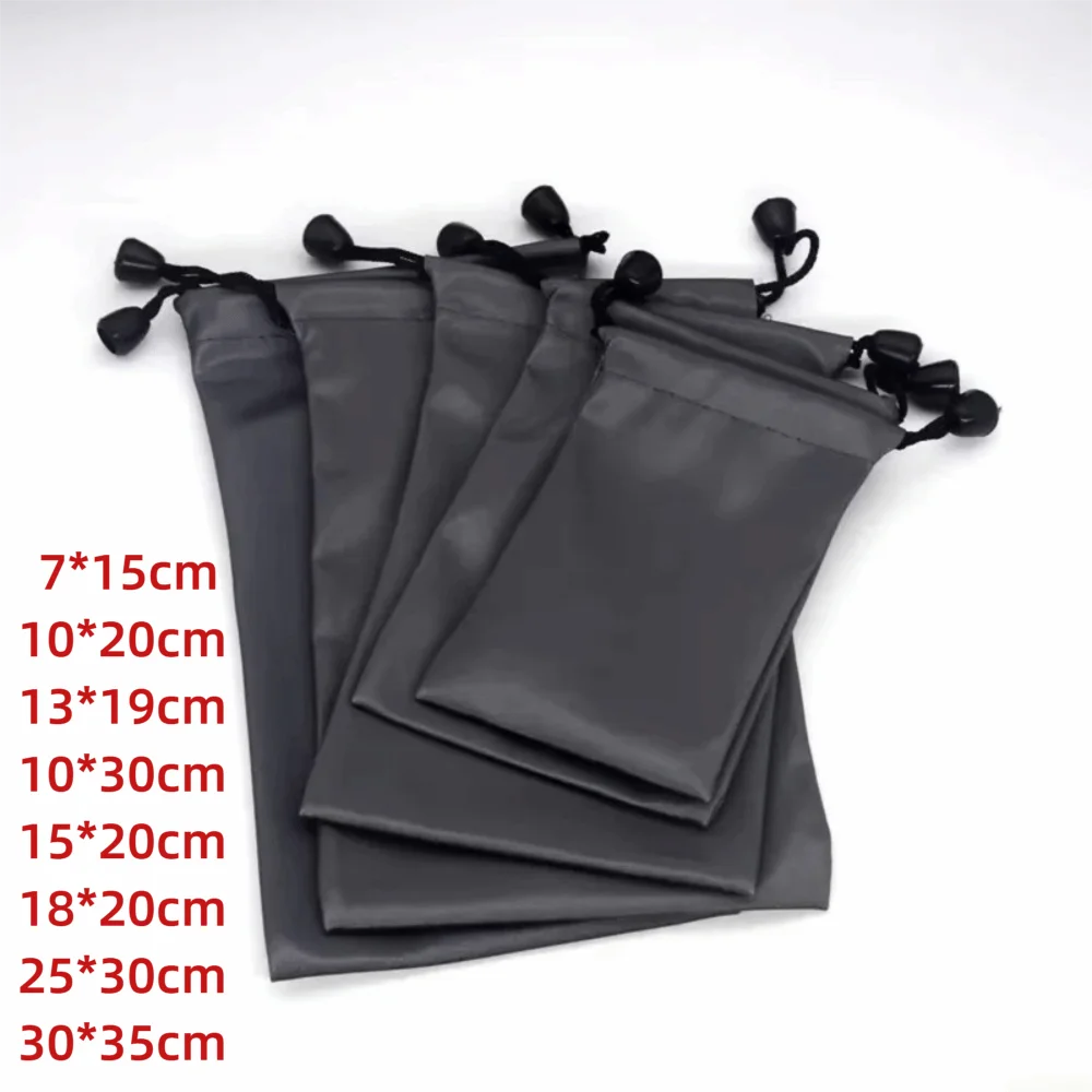 New Drawst Closure Drawstring Storage Pouch Portable Nylon Drawstring Bags Waterproof Black Makeup Bags Travel Storage