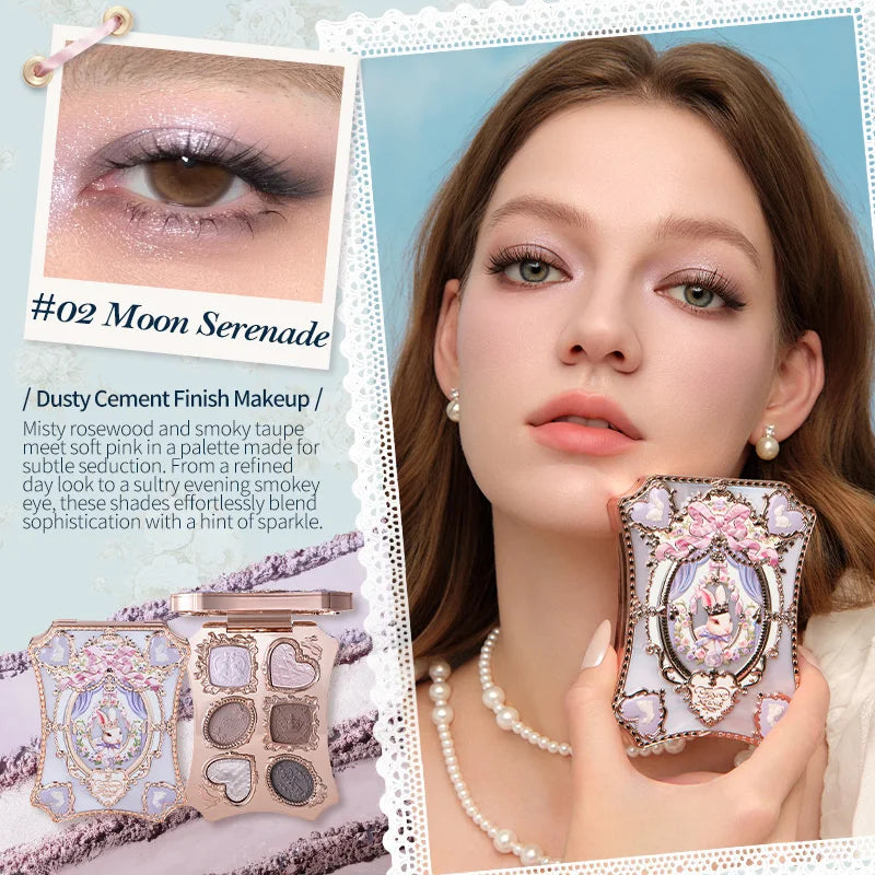 Flower Knows Makeup Bunny Garden Eyeshadows Collection 6-Color Long Lasting Makeup Natural Nudes Waterproof Eye Shadows Palette