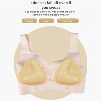 Women Triangle Nipple Cover Sticker Boost Inserts Bra Lift Up Bra Pads Adhesive Cup Chest Patch Breast Invisible Bra Bikini Pad